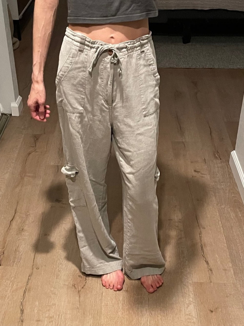 SOLD- Linen cargo pants